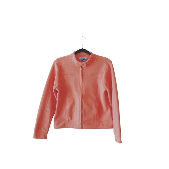 L.L. Bean Pink Soft Quilted Snap Button Zip Front Pullover Top Medium Women’s - Picture 9 of 9